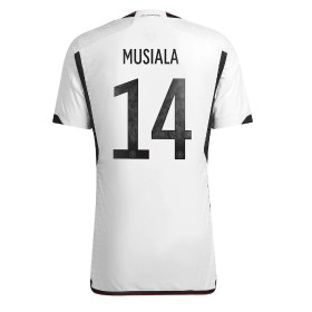 Virallinen pelipaita Saksa Jamal Musiala 14 Koti World Cup 2022 Lyhythihainen - Miesten